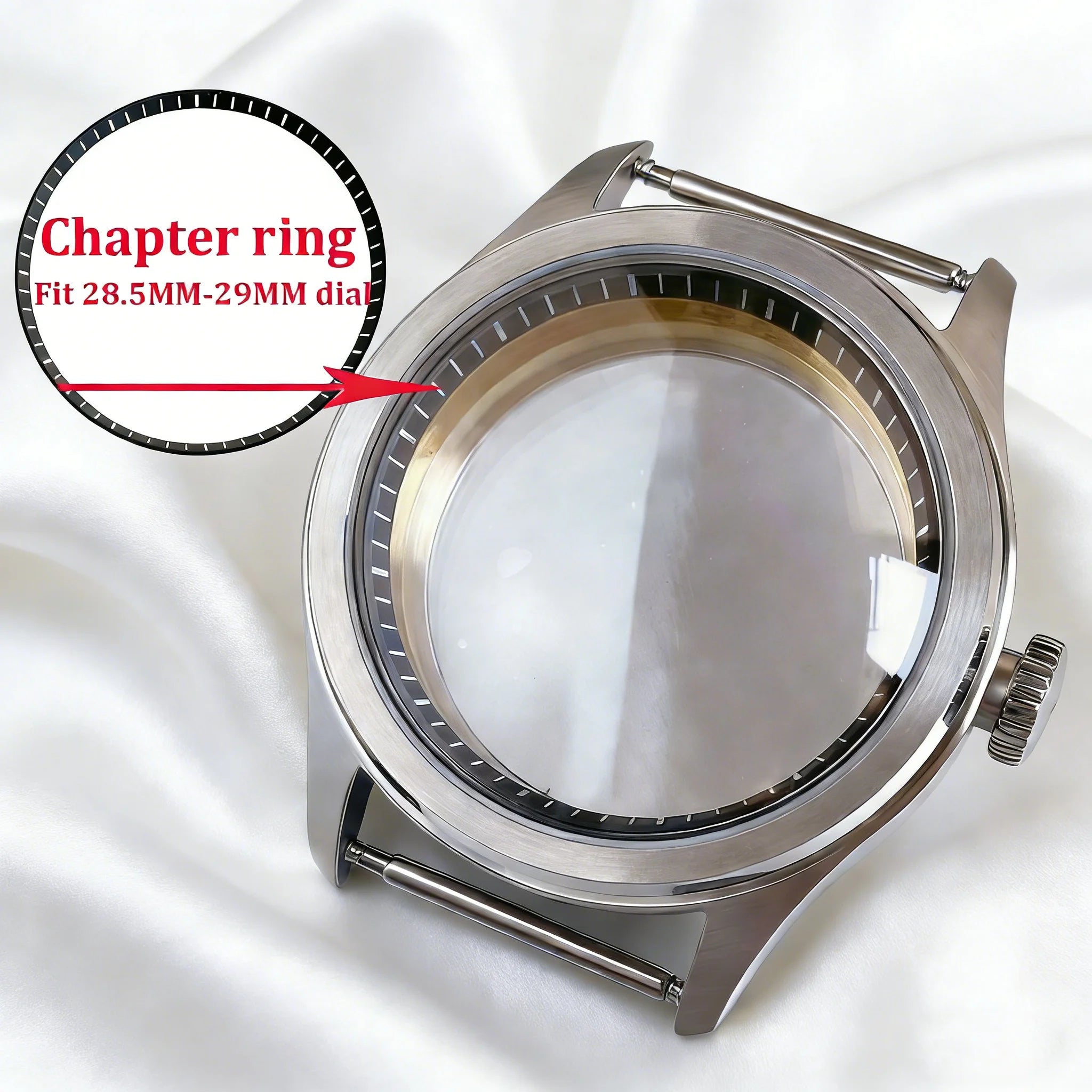 38mm pilot Watch case Sapphire 316 Stainless Steel Case Chapter ring For NH35 ETA2824 PT5000 ST2130