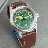 Tandorio Pilot Watch TD191 36mm Super Lume NH35 Sapphire 20Bar Green