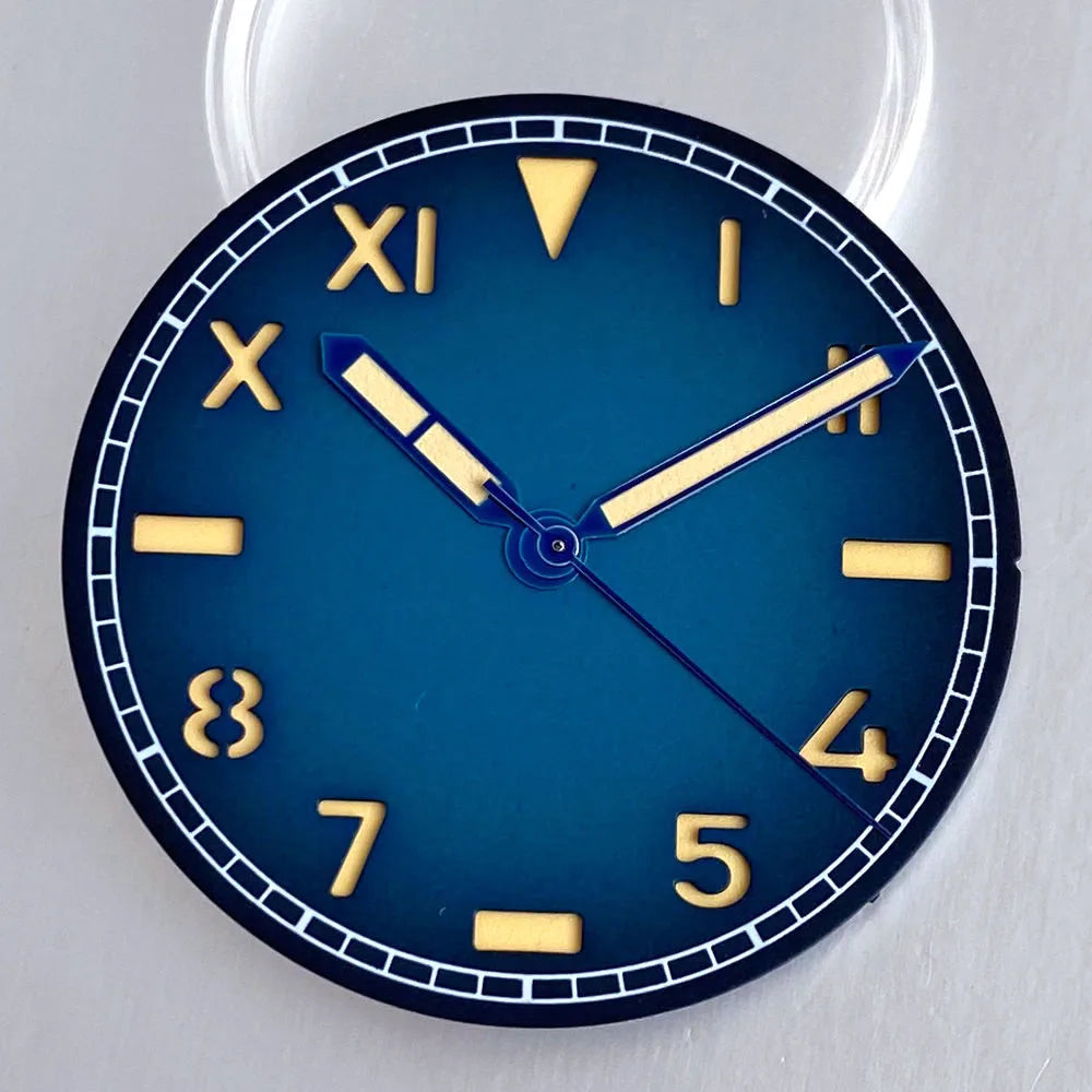 35mm California Black Coffee Watch Dial Hand Roman Numeral fit NH35A NH36A Miyota 8215 PT5000 ETA 2824