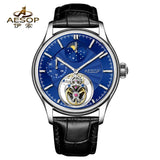 Flying Tourbillon Moon Phase Watch AESOP 7118 42mm Subsecond Automatic Skeleton Waterproof Sapphire