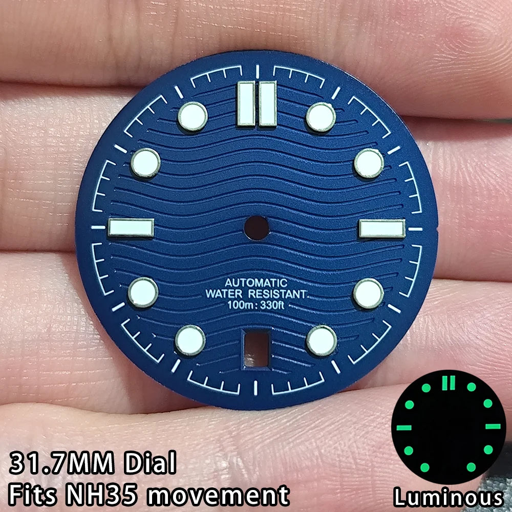 Seamaster NH35 Watch Dial 31.7MM Date At 6 o'clock Watch Dial 31.7MM Dial Accessories 31.7MM Wave Dial 31.7MM Watch Dial Plate