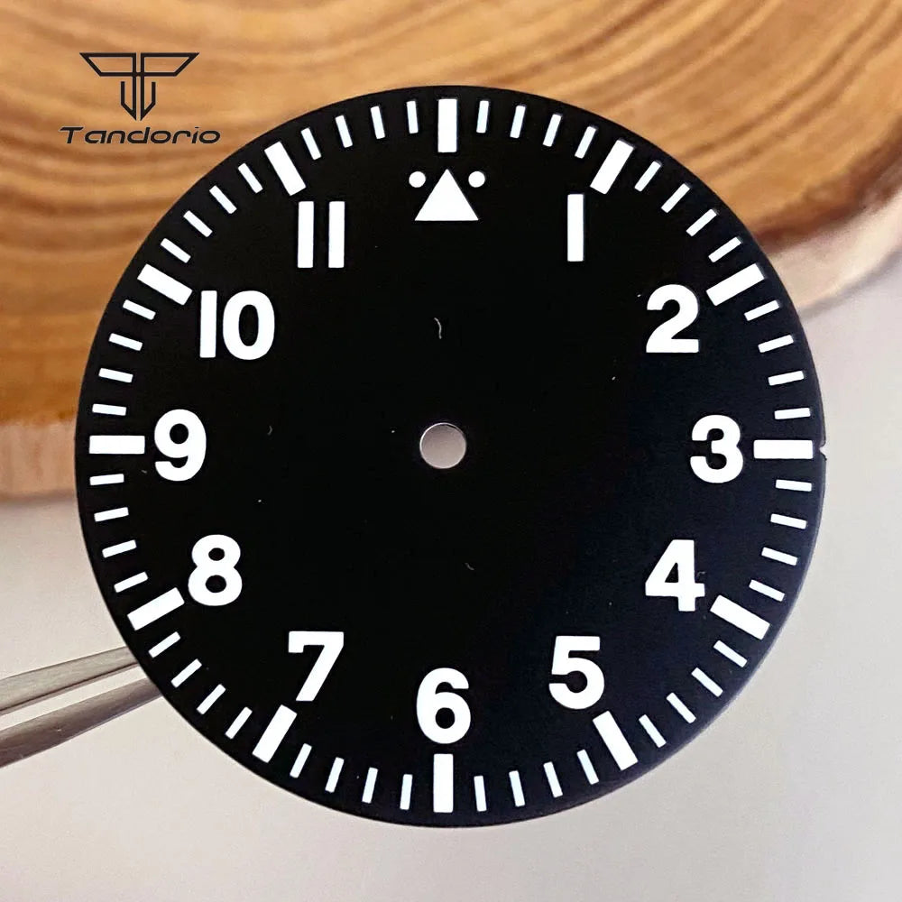 33.5mm Pilot Watch Dial+Hands Black/White/Blue/Green Color Luminous Fit NH35 NH36 NH38 ETA2824 PT5000 ST2130 Miyota82 Movt