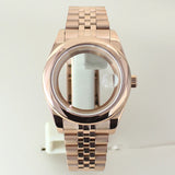 Two Tone Round Edge Watch Case 39mm 36mm Sapphire Crystal Glass For Seiko NH35 NH36 NH38 NH34 Miyota 8215 Movement Presidential Bracelet