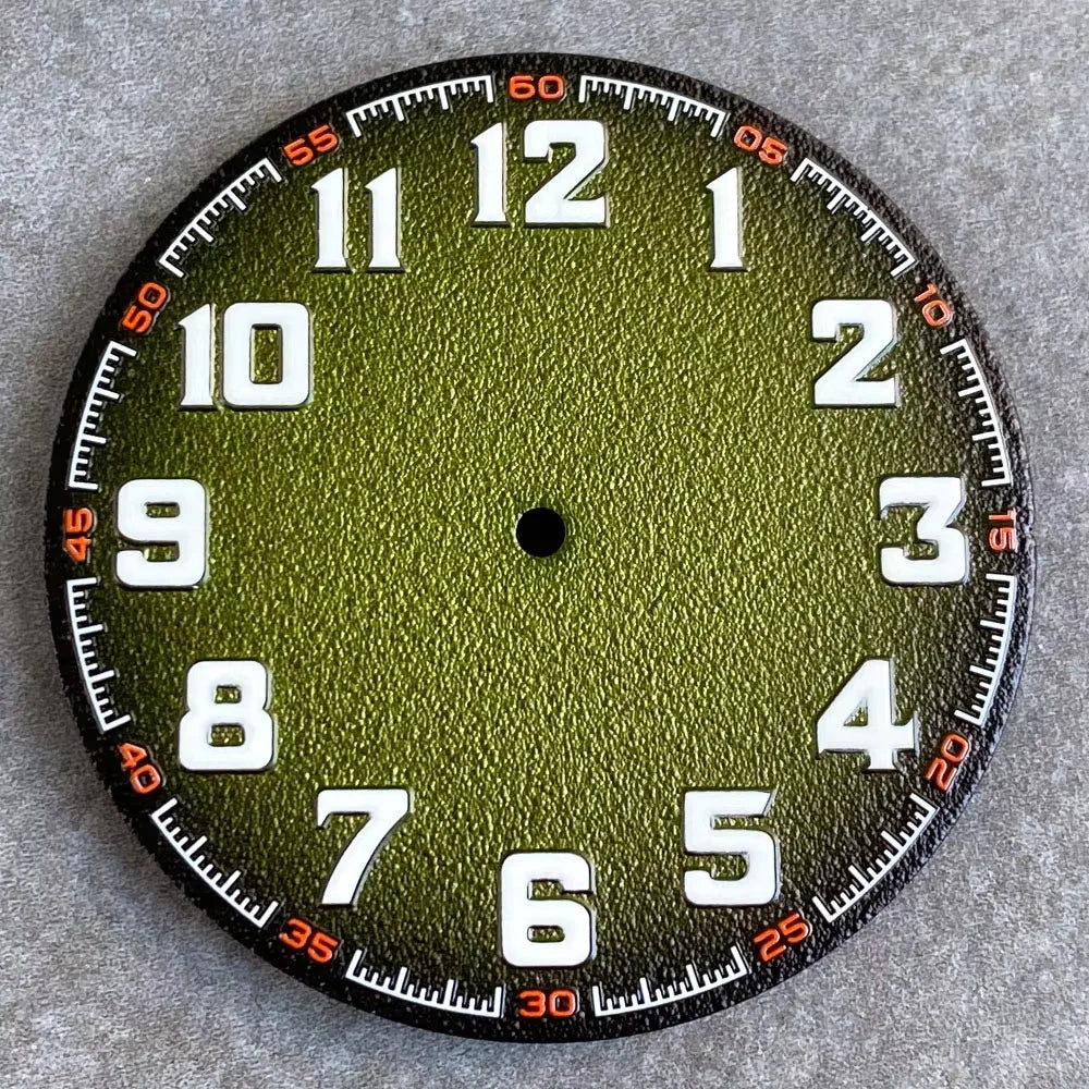 Tandorio 40.5mm Matte Watch Dial Fit NH35 NH36 ETA2824 PT500 Arabic Numeral Watch Face Automatic Watch Accessories Replace Parts