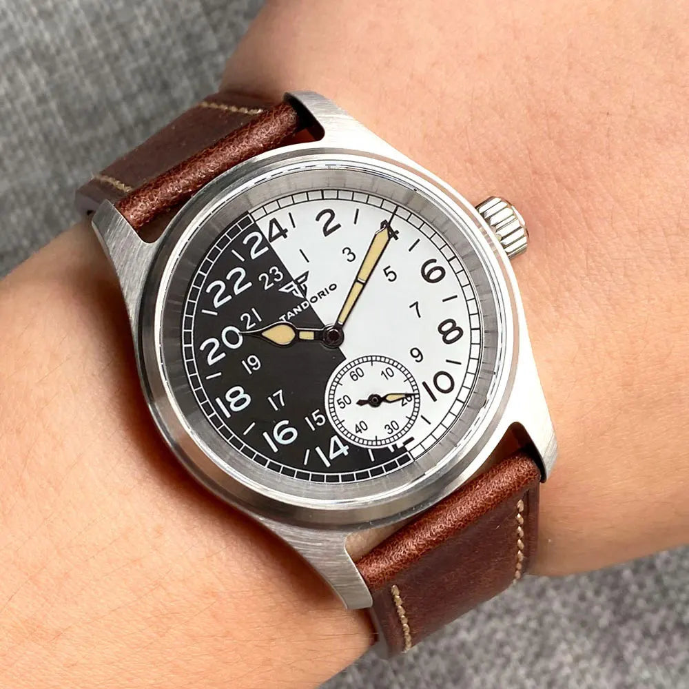 36mm Sub second Pilot Watch Tandorio TD922 ST1701 AUTOMATIC Steel/titanium/ Solid bronze Sapphire 10ATM