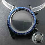 40mm Speedmaster Watch Case Stainless Steel  For VK63 VK64 Chronograph Quartz Movement Mineral Moon Foorprint Sterile Caseback