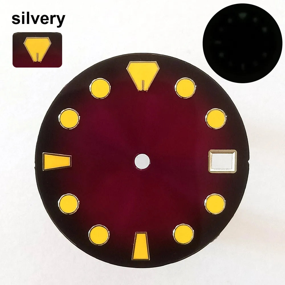 151 type of dials Submariner 28.5mm dial with calendar window suitable for NH35 movement luminous dial can support DIY dial customization name/logo