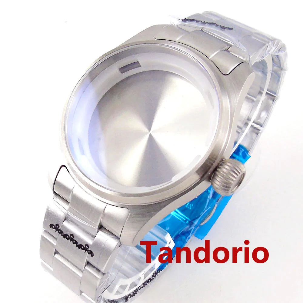 20ATM 39mm Stainless Steel Pilot Brushed Watch Case Sapphire Glass Fit NH35 NH36A ETA2824 PT5000 Automatic Movement