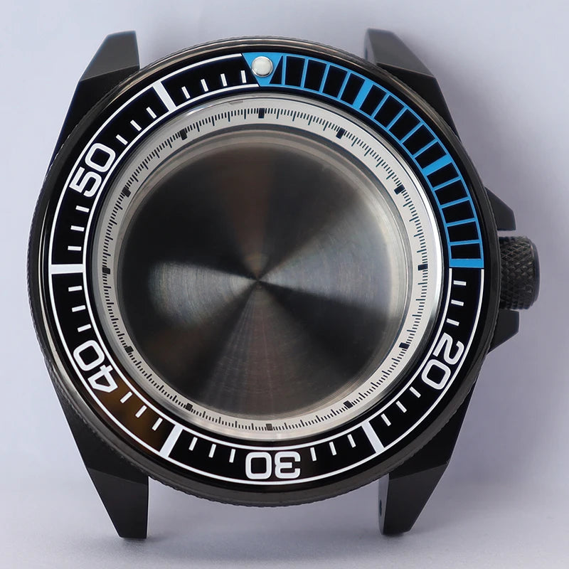 43.8mm Modified Samurai Watch Case Sapphire  For NH35 NH36 NH38 4R36 Movements 100M Waterproof