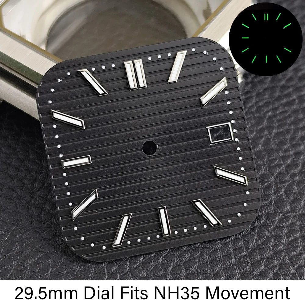 44mm Square Watch Case Cubitus Mod part NH34 NH35 NH38 36 Movement Sapphire for 29.5MM Dial