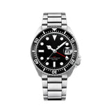 41MM CORGEUT Quartz GMT Watch SKX007 Mod Sapphire Ronda 515 GMT Quartz MOVT 10bar