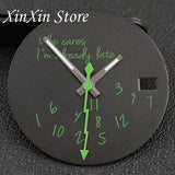 Black NH35 28.5mm Watch Dial Who Cares  With Lightning Second Hands For NH35 4R35 Movement Who Cares Lt's Already Late Replace Watch Dial