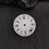 28.5MM Double Digital Circle Watch Dial Hands Green Luminous Faces Men's Watches Modification for TMI NH35