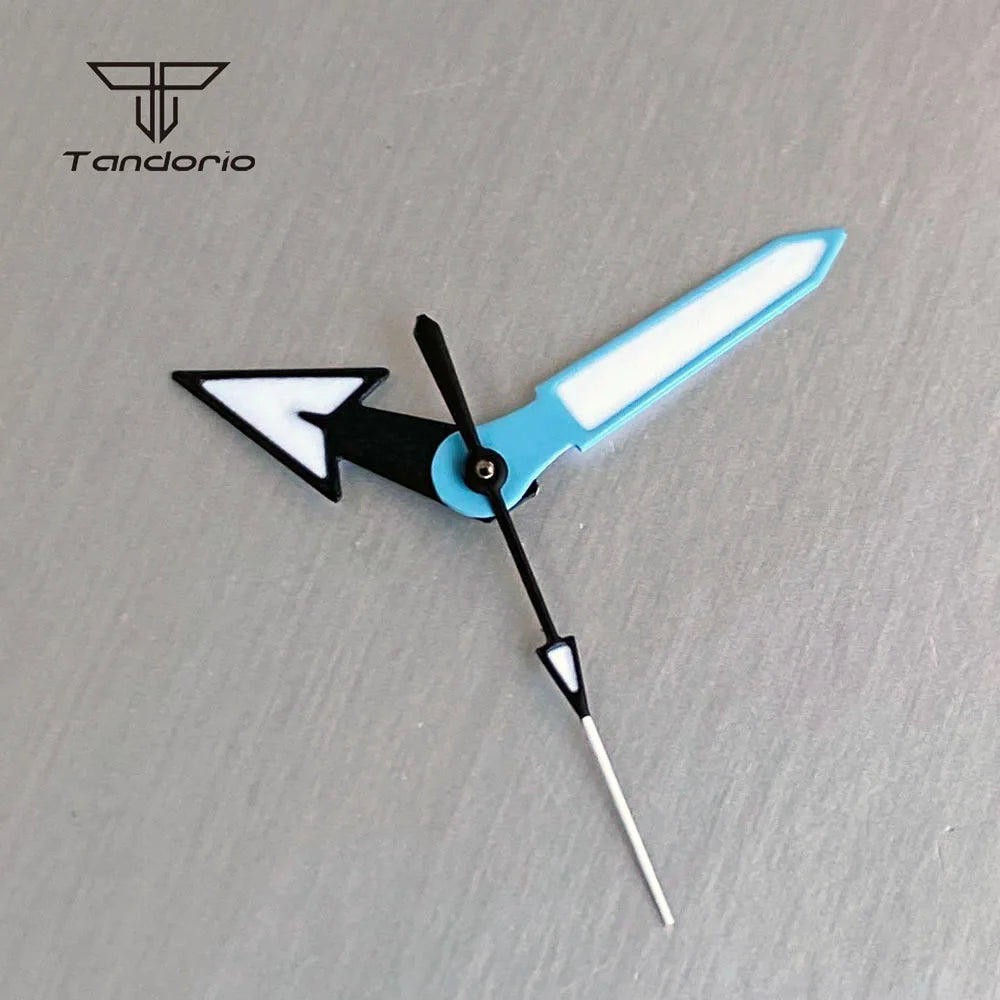 29mm Blue Ocean Matte Texture Watch Dial Gradient Color Fit NH35  Date Window Hands Set Green Lume Wristwatch Face Accessories