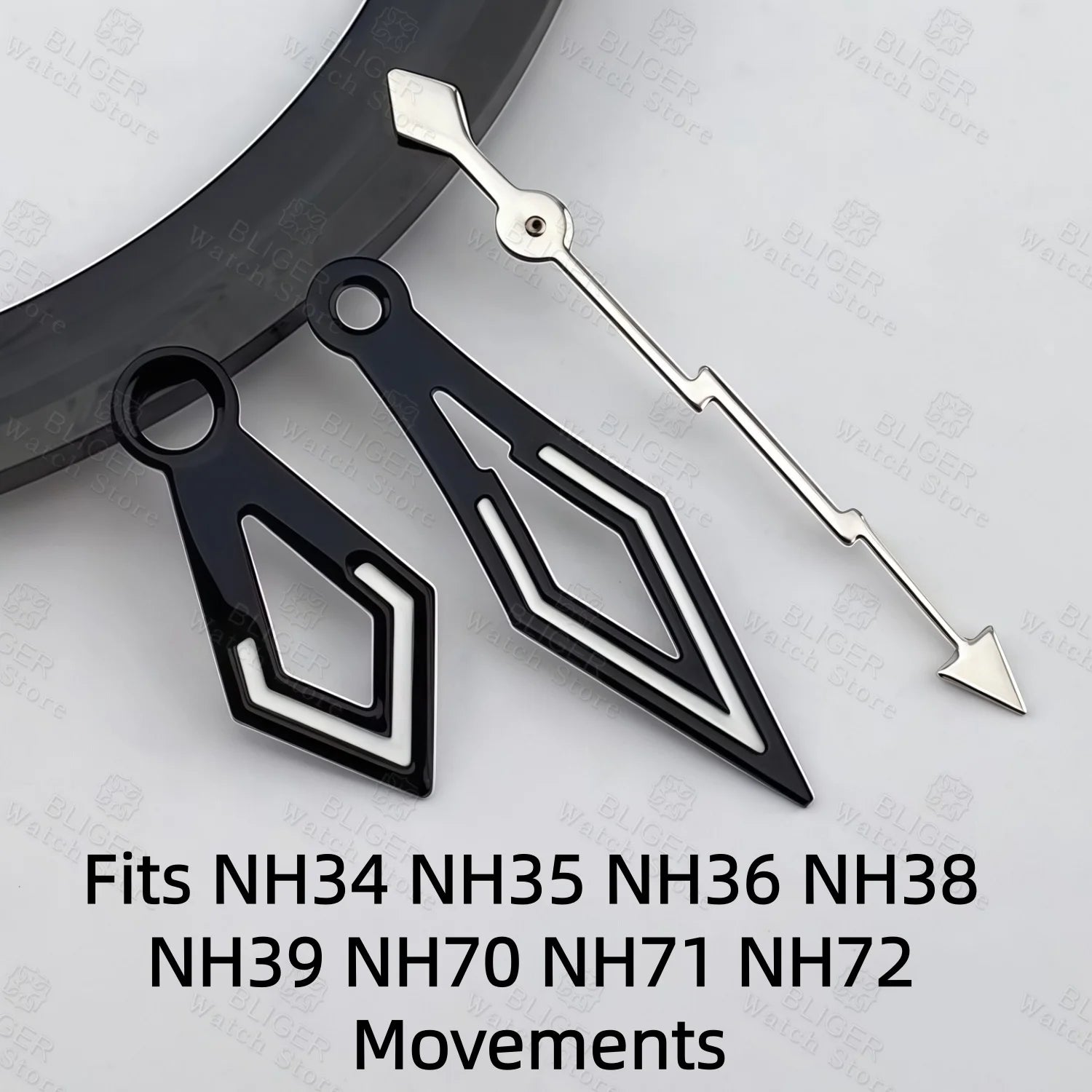 Hollow Watch Hands Fits NH35 PT5000 Movement C3 Green Luminous