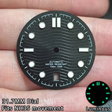 Seamaster NH35 Watch Dial 31.7MM Date At 6 o'clock Watch Dial 31.7MM Dial Accessories 31.7MM Wave Dial 31.7MM Watch Dial Plate