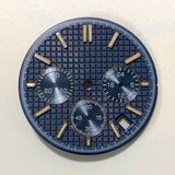 VK63 watch dial Non Logo Royal Oak dial 31.8mm waffle texture Chronograph Face 6 Hands fit for Quartz VK63 movement watch accessories