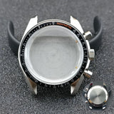 40mm Speedmaster Watch Case Stainless Steel  For VK63 VK64 Chronograph Quartz Movement Mineral Moon Foorprint Sterile Caseback