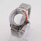 42mm NH35 Stainless Steel Seamaster Watch Case Mineral/Sapphire Glass Black Ceramics Bezel Insert with Bracelet for Seiko Mod Seamaster Build Parts