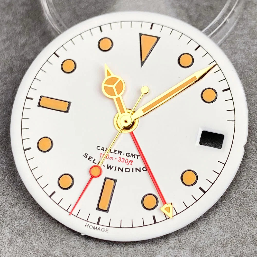 29mm Black White Luminous coating GMT Watch Dial fit NH34 NH34A GMT Automatic Mechanical Men Watch Accessories