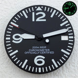 Full Luminous Dial 29mm dial Black White Dial With Hands Fit NH34 NH35 NH36 Movement Green Luminous Watch parts