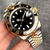 Tandorio Submariner NH34 GMT Watch TD015B Yellow Gold Ceramic 20bar 40mm Sapphire