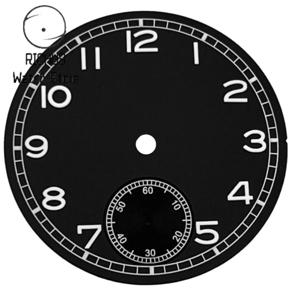 37mm Sterile Watch Dial & Hands Set Green Luminous Sub Seconds Dial Fit ETA6498 ST3621 Movement Watch Mod Parts