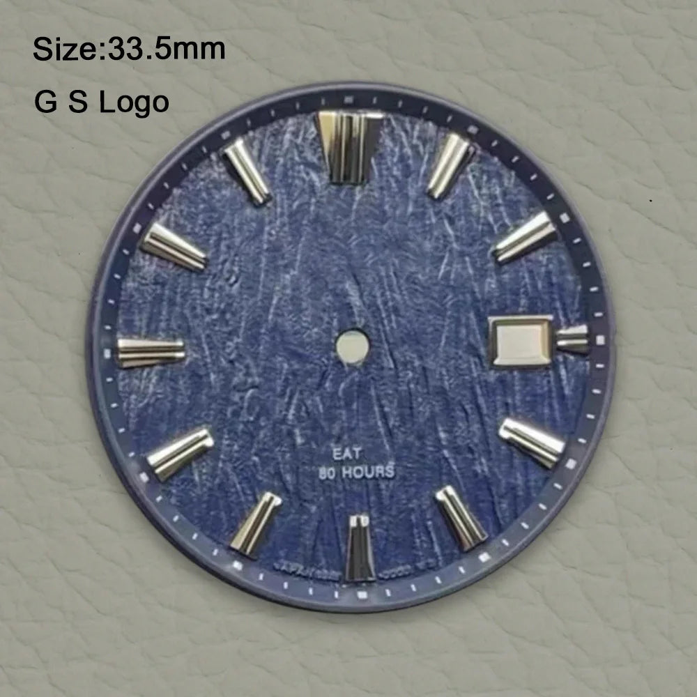New 33.5mm G S Logo Dial water ripple Dial Suitable For NH36 Nh35 Movement High Quality Watch Modification Accessories