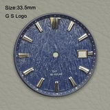 New 33.5mm G S Logo Dial water ripple Dial Suitable For NH36 Nh35 Movement High Quality Watch Modification Accessories