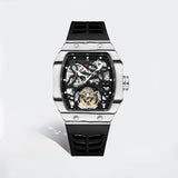 RM Mod AESOP 7035 Flying Tourbillon Watch for Men Carbon Fiber Bezel Top Quality Skeleton Square Sapphire 5ATM