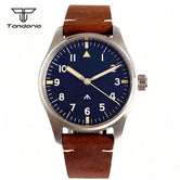 39mm VH31 Quartz Pilot Watch Tandorio TD910A Sapphire Glass Luminous 20BAR