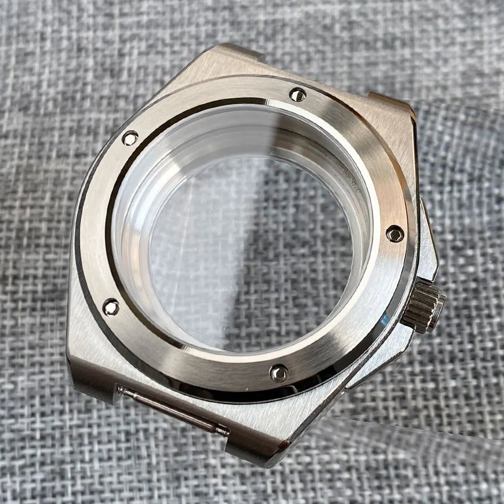 40mm Engineer Watch Case Glass back Solid back For  NH35 NH36 NH34 PT5000 ETA1824  Movement Bracelet Rubber strap Two tone gold