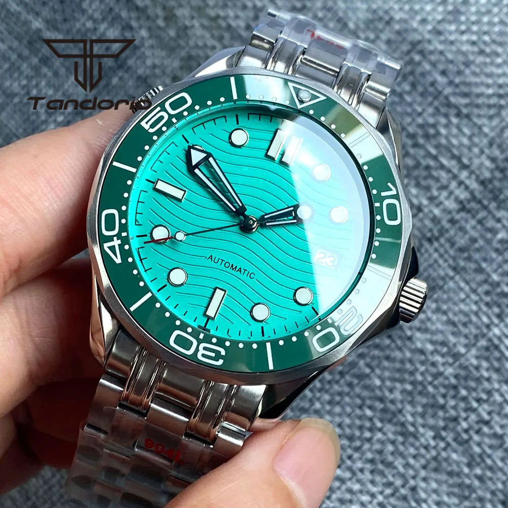 Seamaster Watch TD221G 41mm NH35 Automatic Turquoise Dial Ceramic Bezel 5ATM luminous