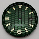 33.8mm NH35 Dial S Logo Gold Sterile Honeycomb Dial Suitable For NH35/NH36 Automatic Movement Vertical Lines Watch Accessories