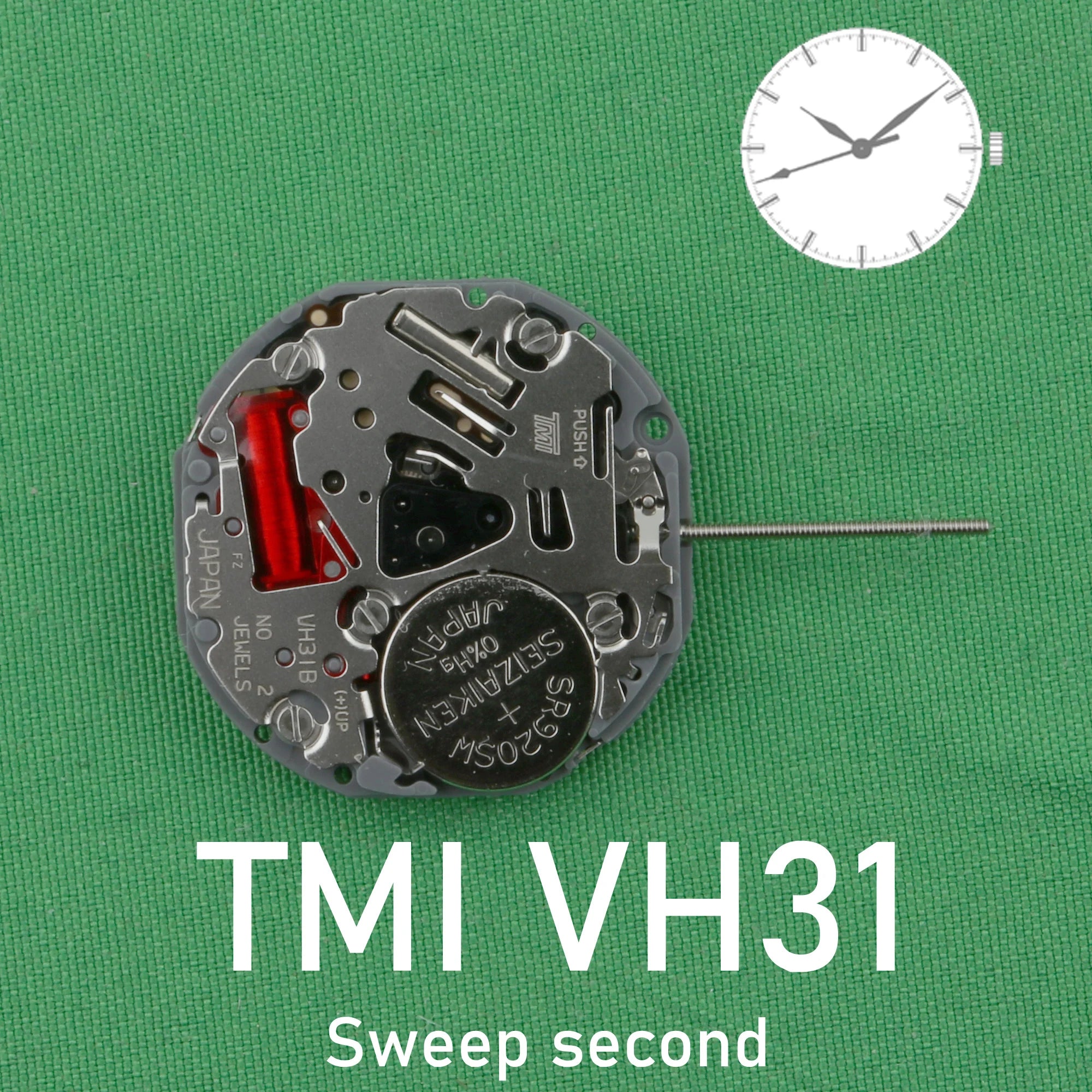 Original Japan Seiko TMI VH31 Quartz Movement 3 hands Sweep second