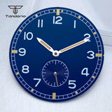 ST1701 Dial For Pilot Watch 33.5mm Black/Blue Color Watch Dial+Hands Set  Luminous Arabic Numerals Sub second