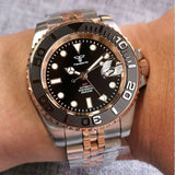 Tandorio NH34 GMT Two Tone Diving Watch TD015C 904L Bracelet 20Bar 40MM Sapphire