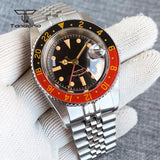 Tandorio NH34 GMT Watch 6542 homage 38mmTD218S Sapphire 20BAR Diver 24H Glass Bezel Sapphire