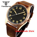 39mm Real Cusn8 Bronze Aviator Watch Tandorio TD107Z  Sapphire 20Bar  NH35A PT5000 Miyota8215 Automatic Military Relojes