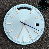 Miyota 8285 Dual Calendar Dial and hands 31mm up and down dual calendar dial blue green luminous watch replace accessories