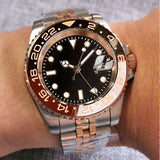 Tandorio NH34 GMT Two Tone Diving Watch TD015C 904L Bracelet 20Bar 40MM Sapphire