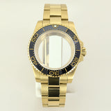 40MM PVD Gold Submariner Watch Case  GMT Yacht Master Polish Strap Sapphire Glass For NH35 NH36 NH34 NH38 Miyota 8215 Eta 2824 GMT SUB Yacht 20ATM waterproof