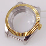 36/39mm Silver Gold Rose Gold Fluted Bezel Stainless Steel Watch Case fit NH35 NH36 4R35 4R36 ETA2824 PT5000 Movement