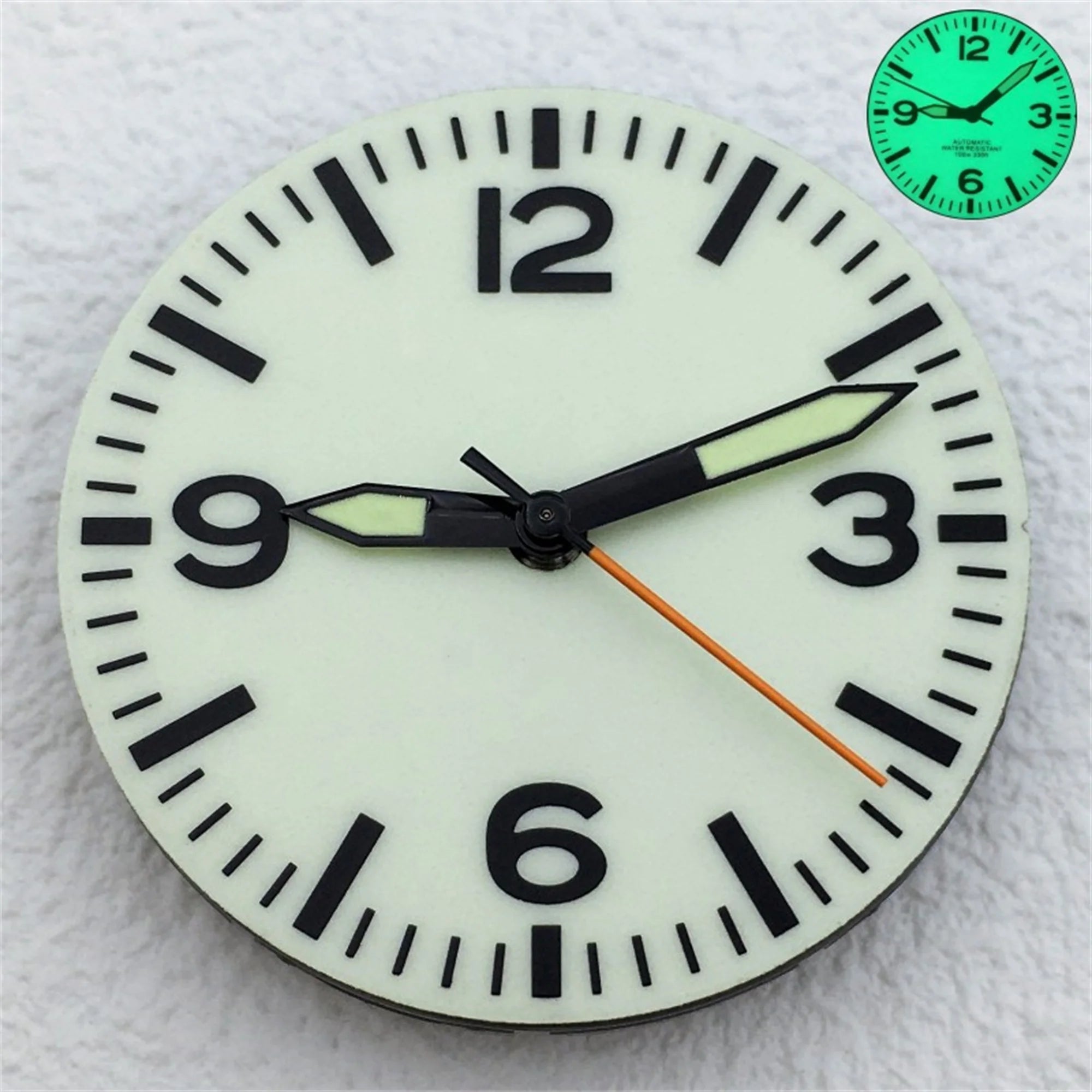 Full Luminous Dial 29mm dial Black White Dial With Hands Fit NH34 NH35 NH36 Movement Green Luminous Watch parts