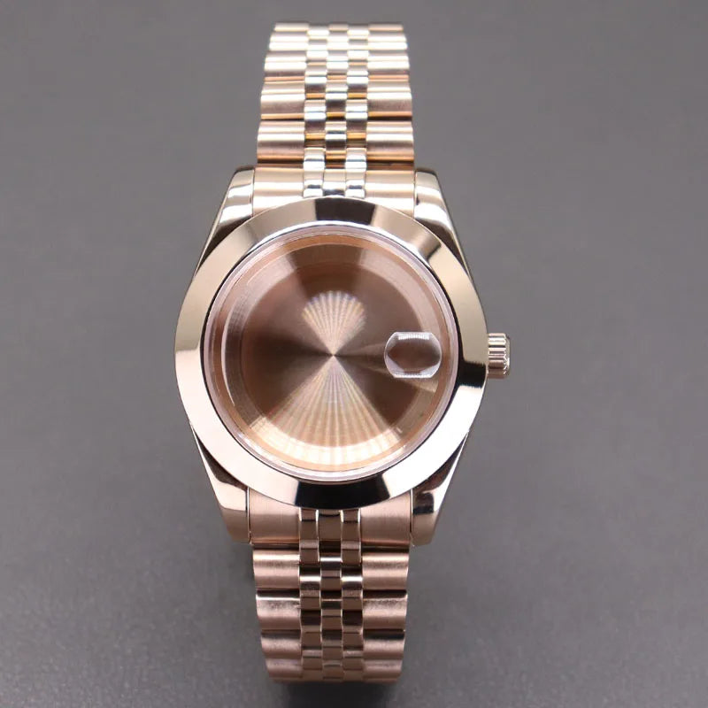 Explorer Watch Case 36mm/39mm Silver Rose Gold yellow Gold Two tone Sapphire 316L stainless Steel For Nh35 Nh36 NH34 NH38 Nh70 Miyota 8215 8285Movement