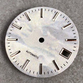 28.5mm フィット N H35 N H36 ダイビング イレギュラー DIY ブラック ホワイト ブルー モッド ウォッチ ダイヤルフェイス ウォッチ アクセサリー パーツ シルバー スチール インデックス