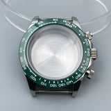 39mm VK63 watch Case Chronograph Silver 316 Stainless Steel Quartz Movement Watch Accessories Fits 20mm Strap