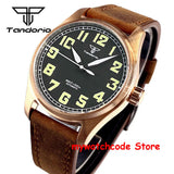 39mm Real Cusn8 Bronze Aviator Watch Tandorio TD107Z  Sapphire 20Bar  NH35A PT5000 Miyota8215 Automatic Military Relojes