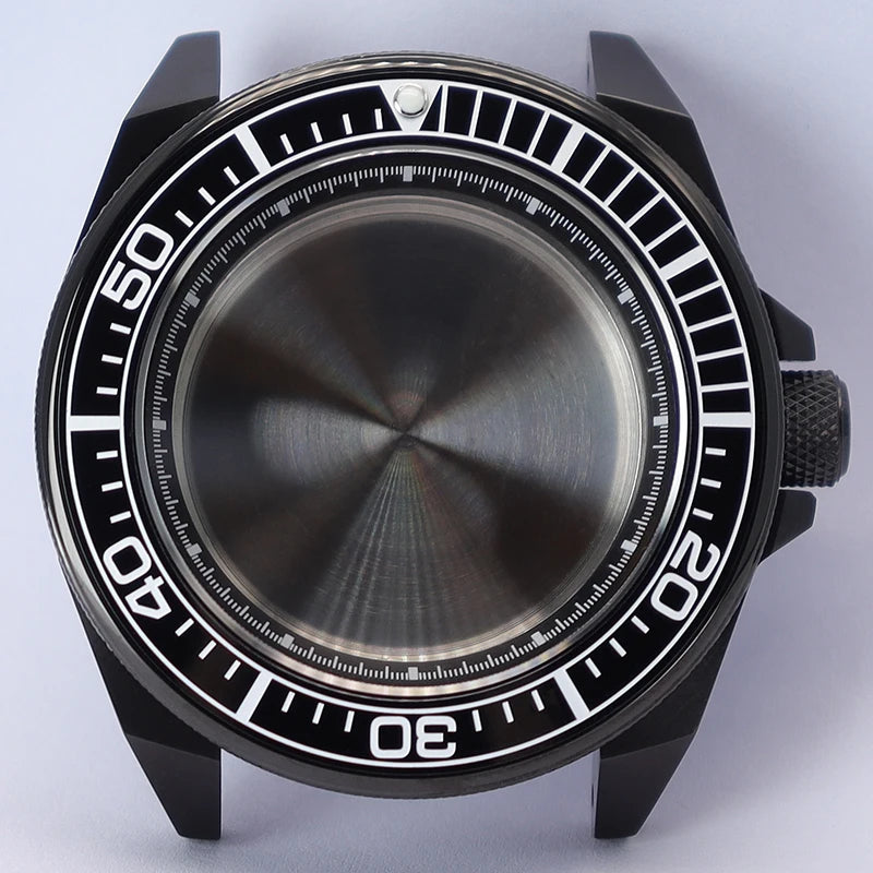 43.8mm Modified Samurai Watch Case Sapphire  For NH35 NH36 NH38 4R36 Movements 100M Waterproof