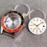 38mm Diver Watch Case GMT Case Stainless Steel Brushed 200M  Fit NH34 GMT NH35 Domed Sapphire Glass Alloy Insert 120 Click Bezel